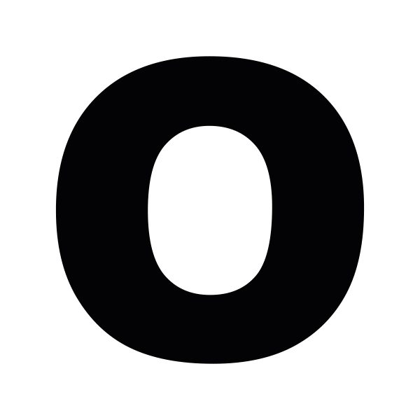 Plakletter | O - Arial Black | Zwart