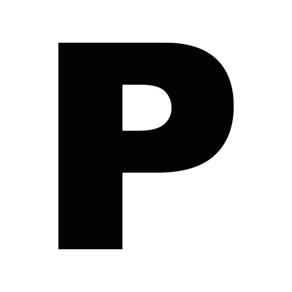 Plakletter | P - Arial Black | Zwart