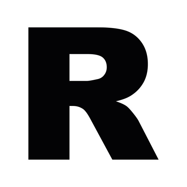 Plakletter | R - Arial Black | Zwart