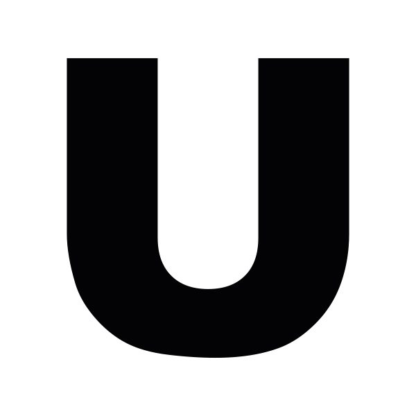 Plakletter | U - Arial Black | Zwart