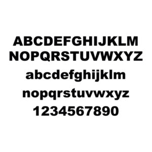 Alfabet en getallen - Arial Black