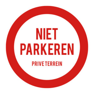 Niet parkeren bord