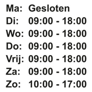 Openingstijden