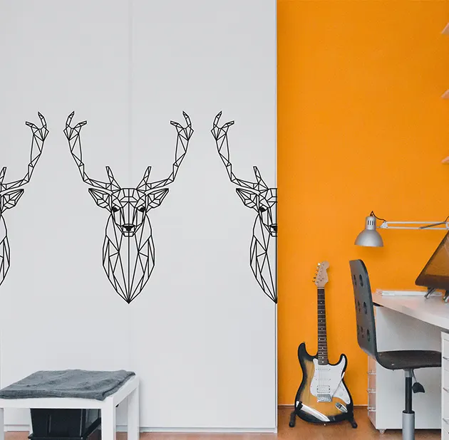 Kamer met herten stickers